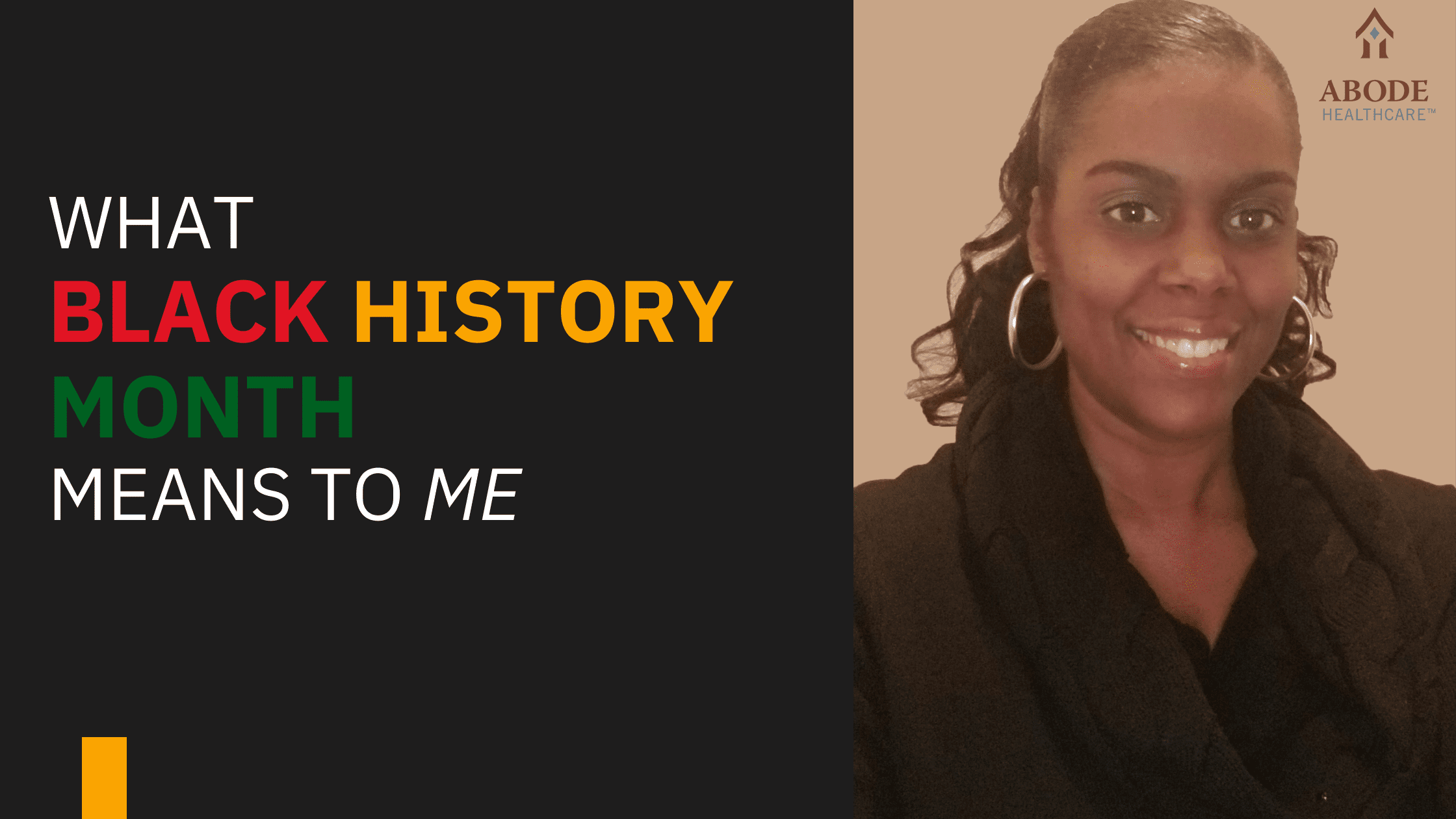 banner that reads 'What Black History Month Means to Me' alongside portrait of Angelique